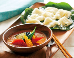 うまだしを使ったこく旨スープカリー冷やしつけ麺