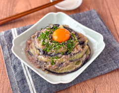 とろとろなすにあえるだけ！なす明太ユッケ