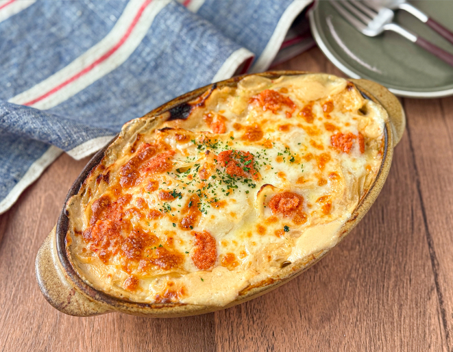小麦粉なしで作れる！とろ〜りホクホク明太ポテトグラタン