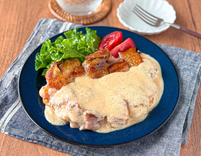 焼いてかけるだけ！濃厚明太バターチキン