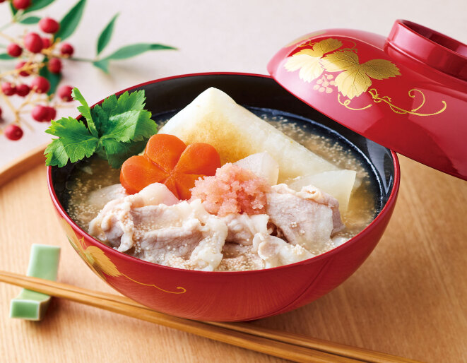 豚しゃぶ明太とろみ雑煮