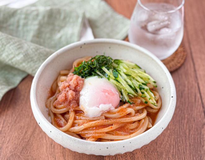 混ぜるだけ◎ピリ辛明太ビビンうどん