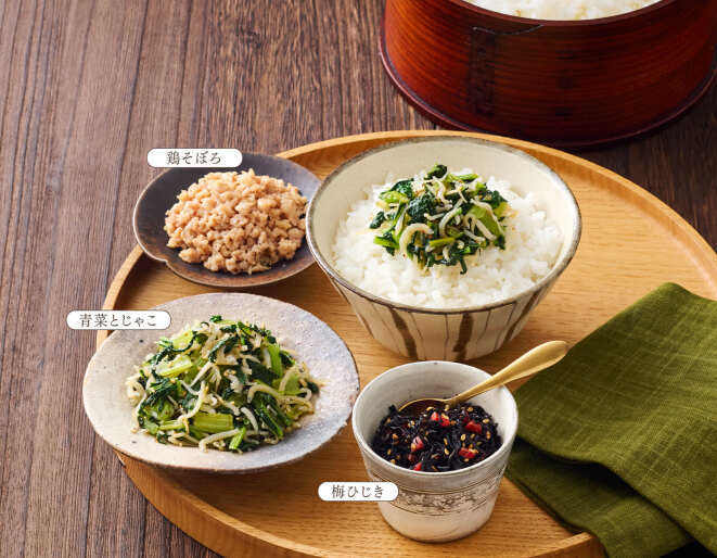 「うまだし」で簡単　ご飯のおとも３品