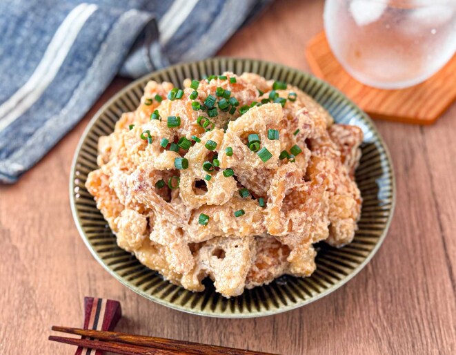 焼いて絡めるだけ◎【鶏肉とれんこんの濃厚明太マヨ】