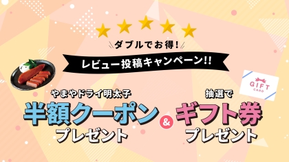 レビュー投稿でもれなく特典GET！